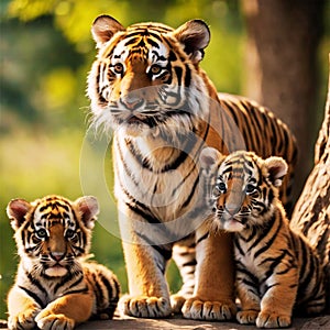 tigress with two cubs