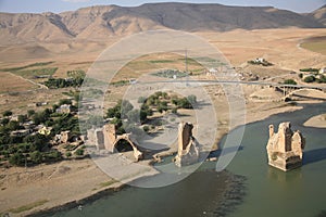 Tigris River and Hasankeyf Village photo