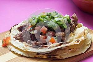 Tijuana grilled beef tacos, Mexican carne asada tacos photo