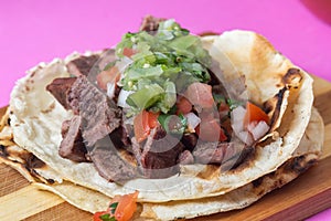 Tijuana grilled beef tacos, Mexican carne asada tacos photo