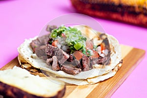 Tijuana grilled beef tacos, Mexican carne asada tacos photo