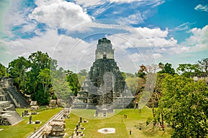 Tikal mayan ruins in guatemala