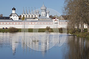 Tikhvin Assumption Monastery. on a sunny October day. Leningrad Oblast, Russia