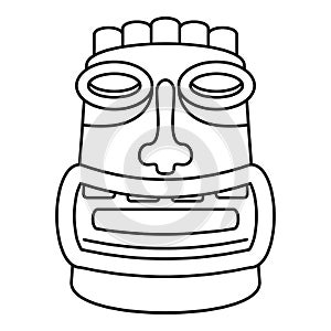 Tiki idol mask icon, outline style