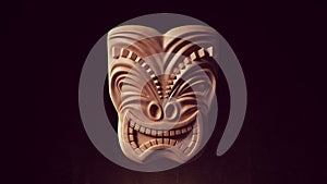 Tiki Mask Traditional Hawaiian Vintage Polynesian Tribal Wooden Carving Totem Face