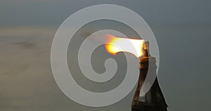 Tiki Torch Flame in Twilight