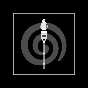 Tiki torch icon. Clipart image isolated on dark background