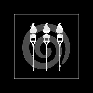 Tiki torch icon. Clipart image isolated on dark background