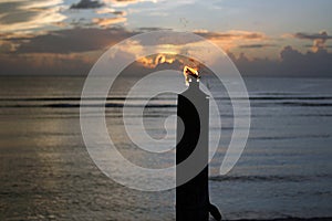 Tiki Torch at Sunset