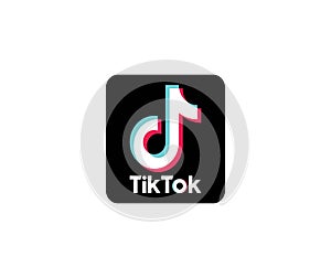 TikTok logo editorial illustrative on white background