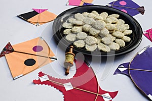 Til ka Laddoo made of Sesame seeds and jaggery or sugar, also known as Til baati served for Makar sankrant or Lohri festival