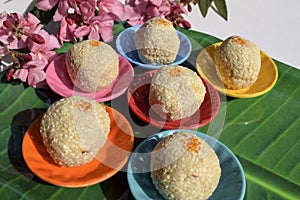 Til ka Laddoo made of Sesame seeds and jaggery or sugar, also known as Til baati served for Makar sankrant or Lohri festival