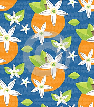 Tilable Orange Blossom vector Pattern