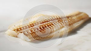 Tilapiini Fillet on white table background photo