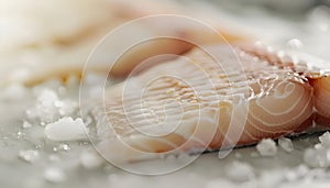 Tilapiini Fillet on white table background photo