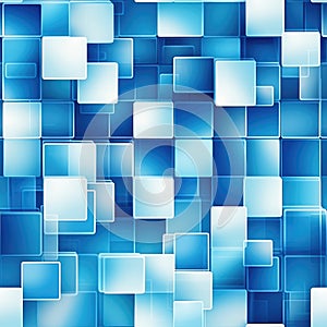 Tile - Azure Cubes, Rectangles and Squares. Illustration. Tridimensional effect. Generative AI (Real 300 DPI)