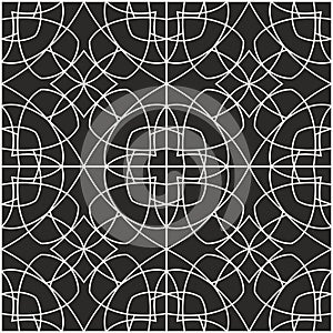 Tile black and white vector pattern