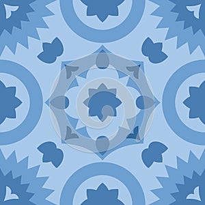 Tile blue decorative floor tiles vector pattern