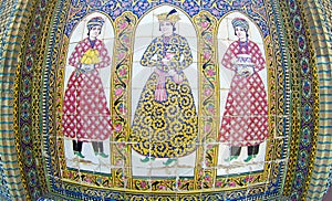 Tile decoration in Qavam house Shiraz Iran