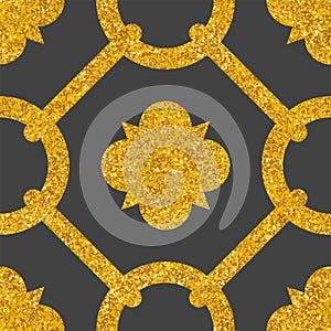 Tile decorative floor gold and dark grey tiles vector pattern