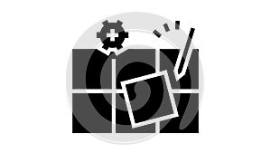 tile dismantling glyph icon animation