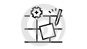 tile dismantling line icon animation