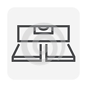 Tile floor construction vector icon, thin line and editable stroke