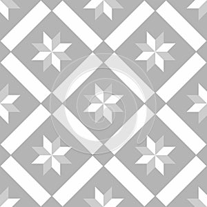 Tile  grey, black and white decorative floor tiles vector pattern or seamless background