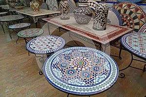 Tile and mosaic craftsmanship is very advanced in Casablanca, Morocco photo