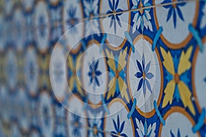 Tile pattern of Lisbon wall, azulejos