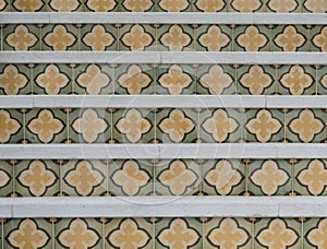 Tile Pattern on Risers of Outdoor Stair photo