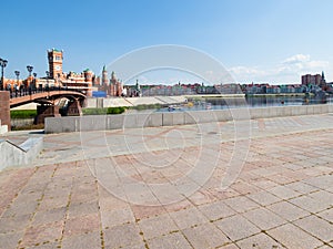 Tile pavement of embankment in Yoshkar-Ola city