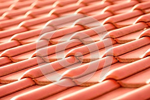 Tile roof. Background with old tiled roof in the old town