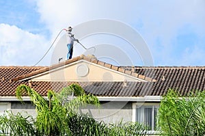 Tile roof cleaning, FL photo
