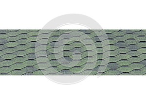 Tile Roof Covering House Surface Mosaic Abstract Pattern Texture Home Green On White Background Isolated