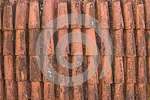 Tile roof of old texture background surface