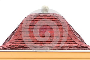 Tile roof on white background