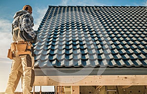 Tile Roofing Worker