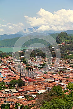 Tile roofs of the city of valle de bravo, mexico III