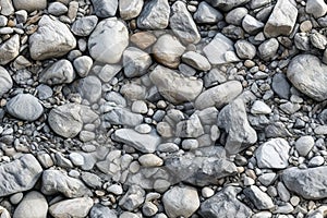 tile. Seamless pattern. Pebbles on the beach as a background, closeup of photo. Generative AI