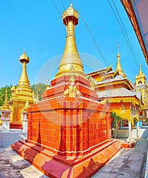 The tile stupa in Thanboddhay monastery, Monywa, Myanmar