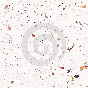 Tile terrazzo vector pattern with colorful stone on grey marble background