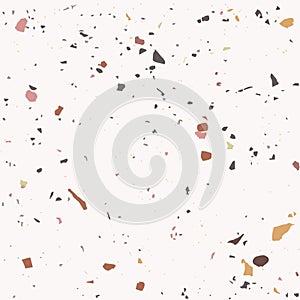 Tile terrazzo vector pattern with colorful stone on grey marble background