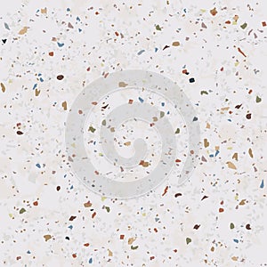Tile terrazzo vector pattern with colorful stone on grey marble background