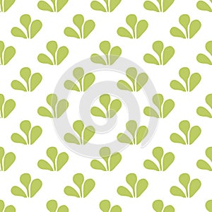 Tile tropical vector pattern with green leaves on white background