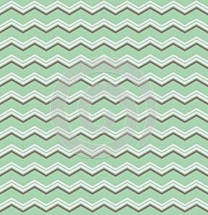 `Tile vector pattern with blue, brown and white zig zag print on mint green background photo