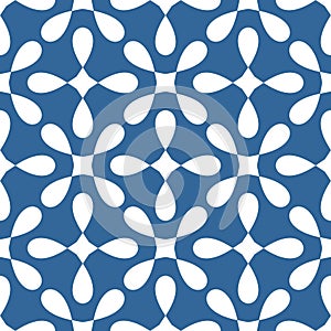 Tile vector pattern with blue and white background