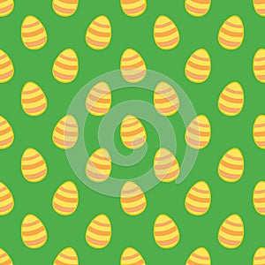 Tile vector pattern with easter eggs on green background