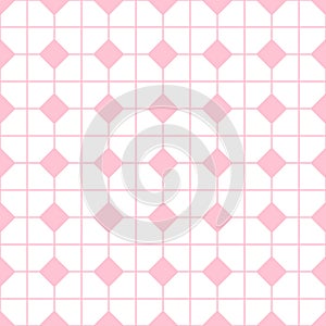 Tile vector pattern or pink and white wallpaper background