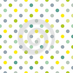 Tile vector pattern with polka dots on white background